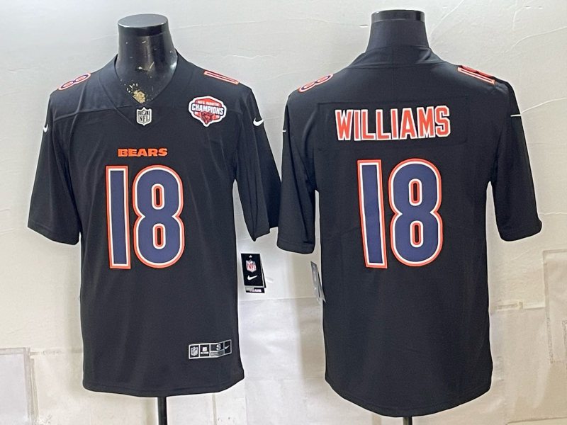Men 2026 Chicago Bears #18 Williams Black Nike Limited NFL Jersey 0831001->chicago bears->NFL Jersey